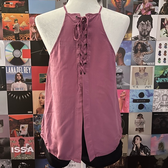 Lulu’s Laced Back Mauve Pink Lace-Up Top - New Without Tags 🍬🩷 - Picture 4 of 4